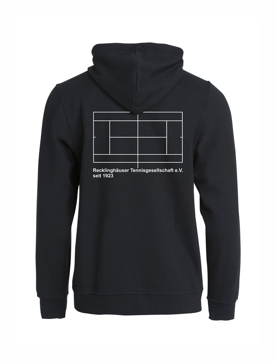 RTG TENNISPLATZ Design Hoody Kapuzenjacke Schwarz Unisex mit Druck
