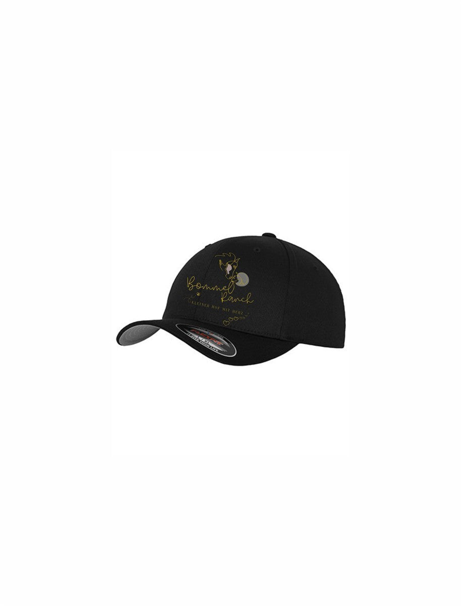 Bommelranch Original Flexfit® Curved Classic Snapback schwarz mit Druck