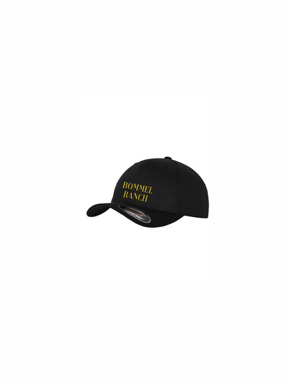 Bommelranch Original Flexfit® Curved Classic Snapback schwarz mit Druck