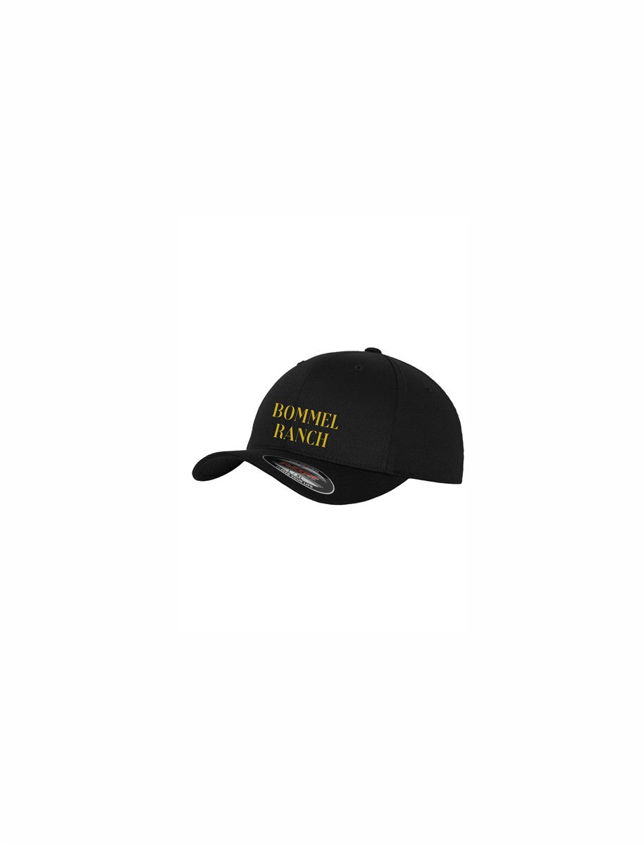 Bommelranch Original Flexfit® Curved Classic Snapback schwarz mit Druck