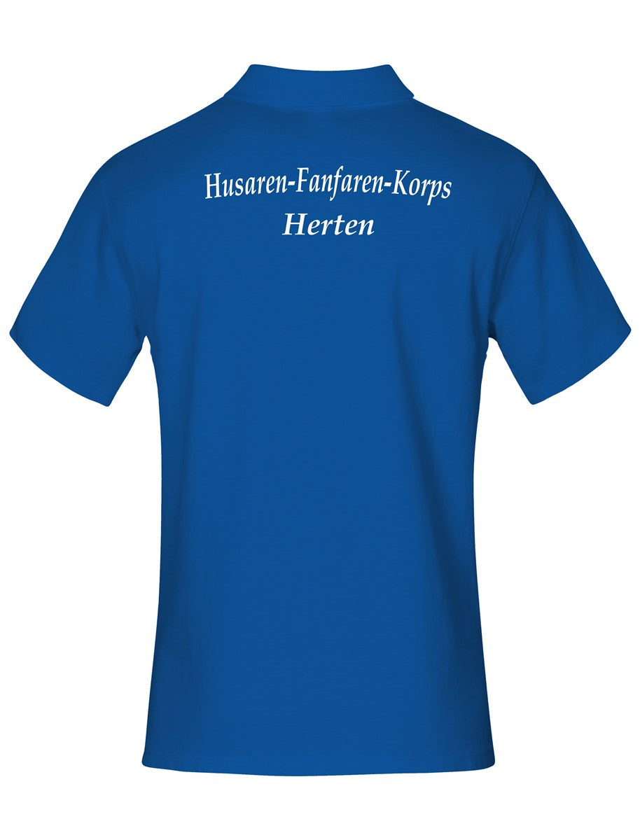 HFK Superior Poloshirt Royal Unisex mit Druck