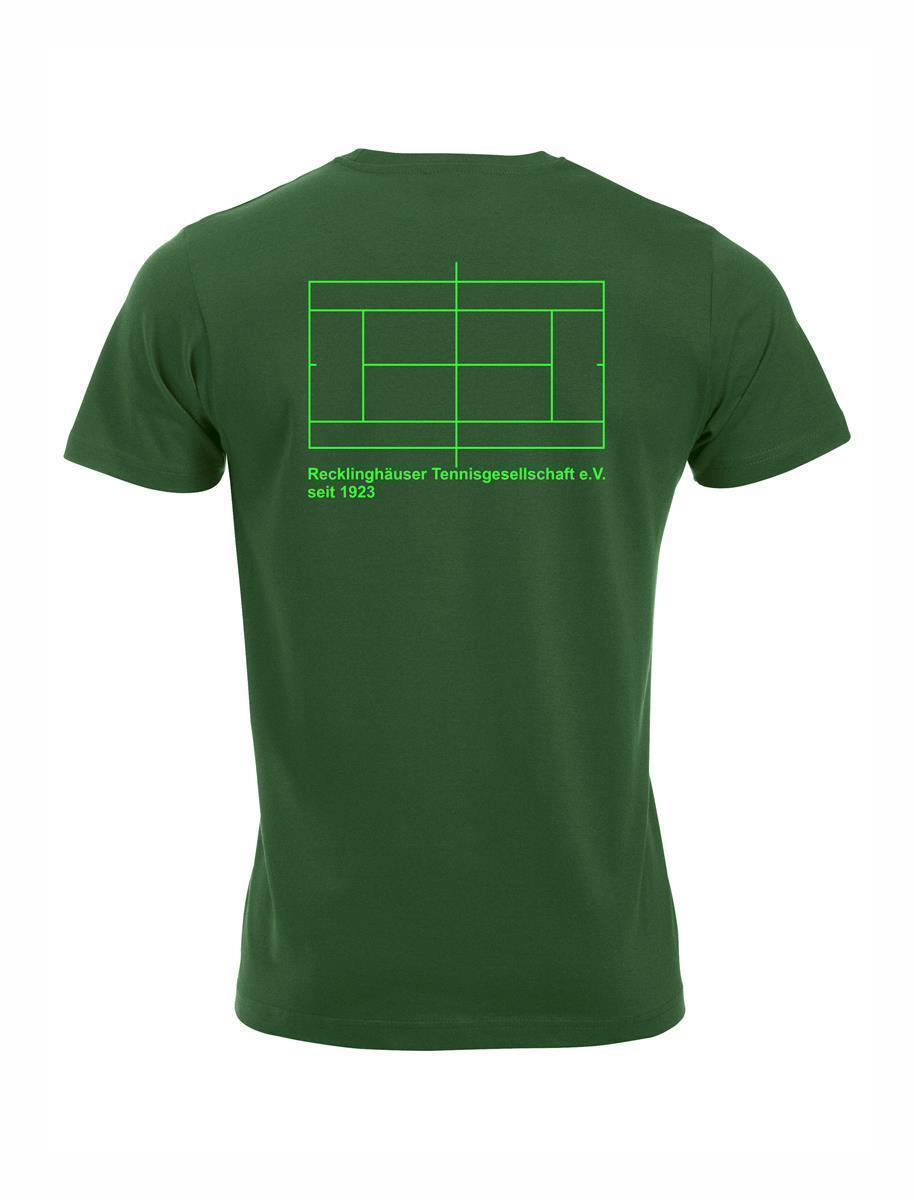 RTG TENNISPLATZ Design T-Shirt Unisex flaschengrün mit Druck