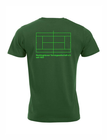 RTG TENNISPLATZ Design T-Shirt Unisex flaschengrün mit Druck