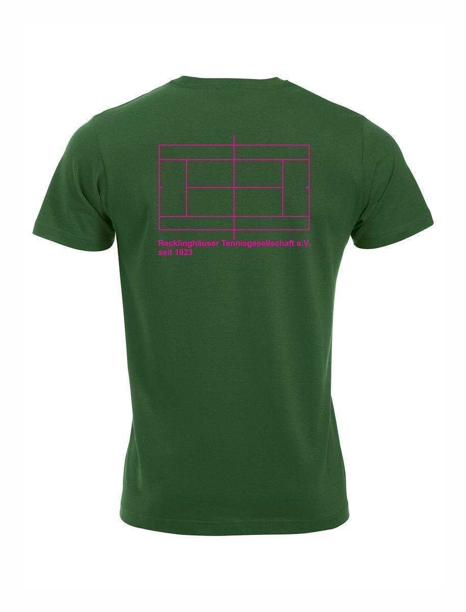 RTG TENNISPLATZ Design T-Shirt Unisex flaschengrün mit Druck