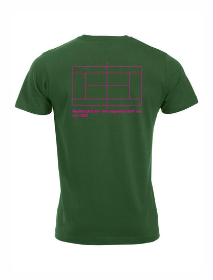 RTG TENNISPLATZ Design T-Shirt Unisex flaschengrün mit Druck