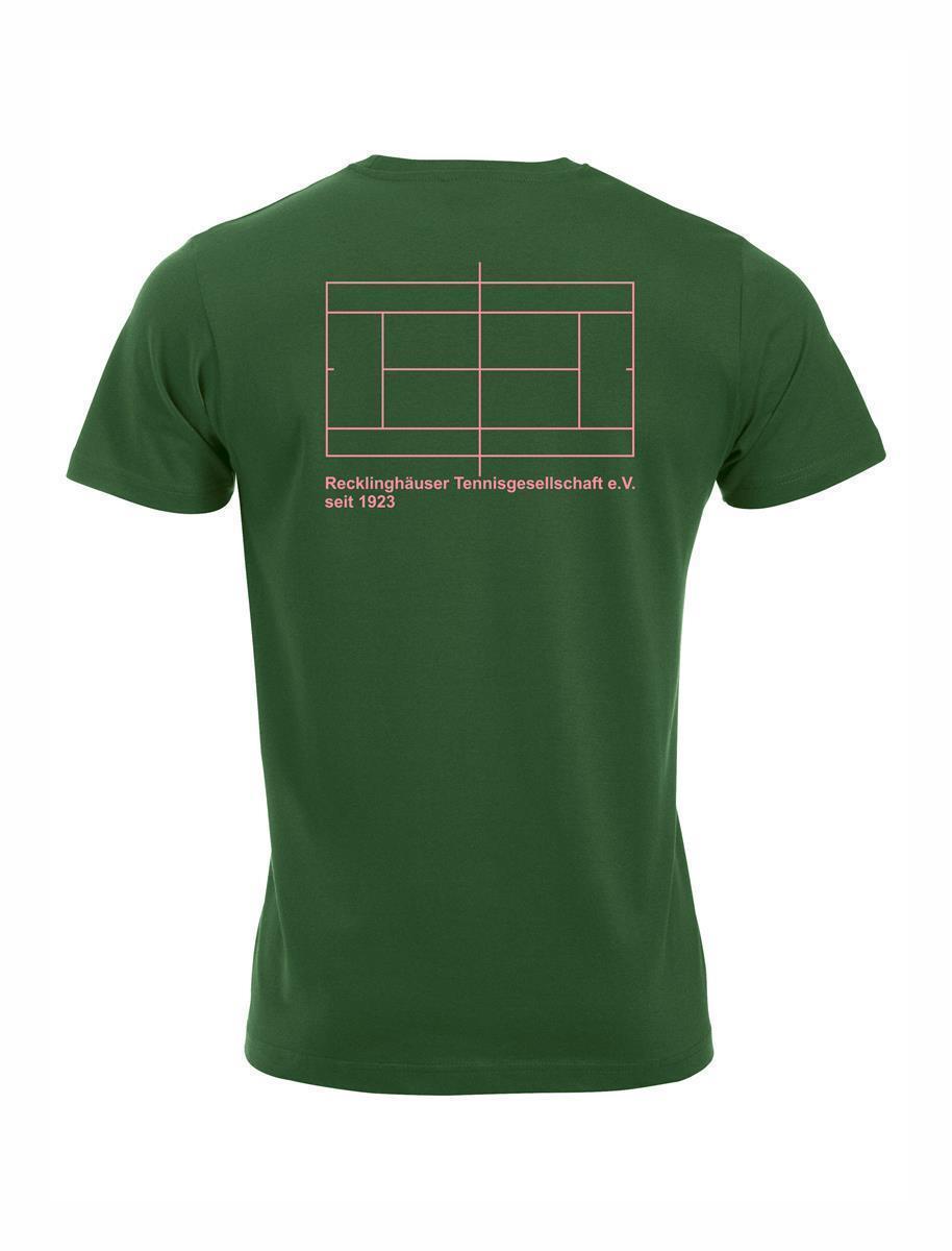 RTG TENNISPLATZ Design T-Shirt Unisex flaschengrün mit Druck