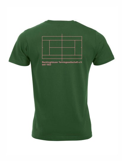 RTG TENNISPLATZ Design T-Shirt Unisex flaschengrün mit Druck