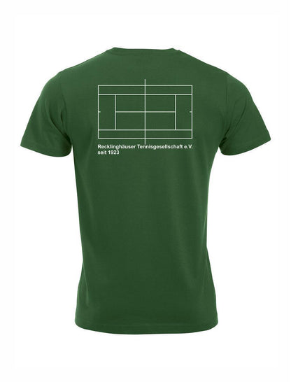 RTG TENNISPLATZ Design T-Shirt Unisex flaschengrün mit Druck