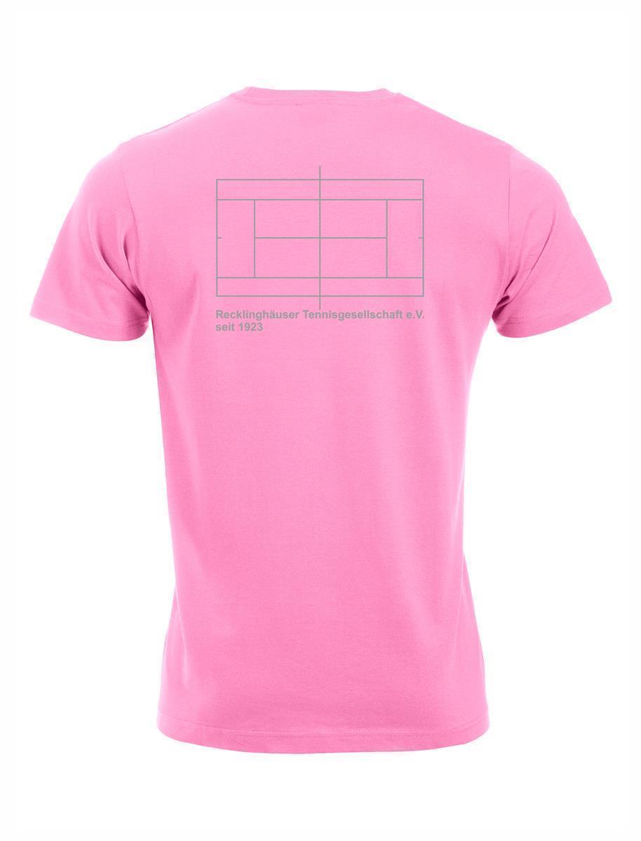 RTG TENNISPLATZ Design T-Shirt Unisex helles pink mit Druck