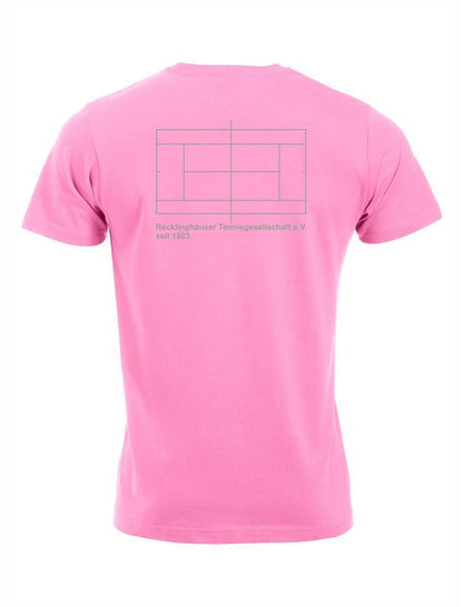 RTG TENNISPLATZ Design T-Shirt Unisex helles pink mit Druck