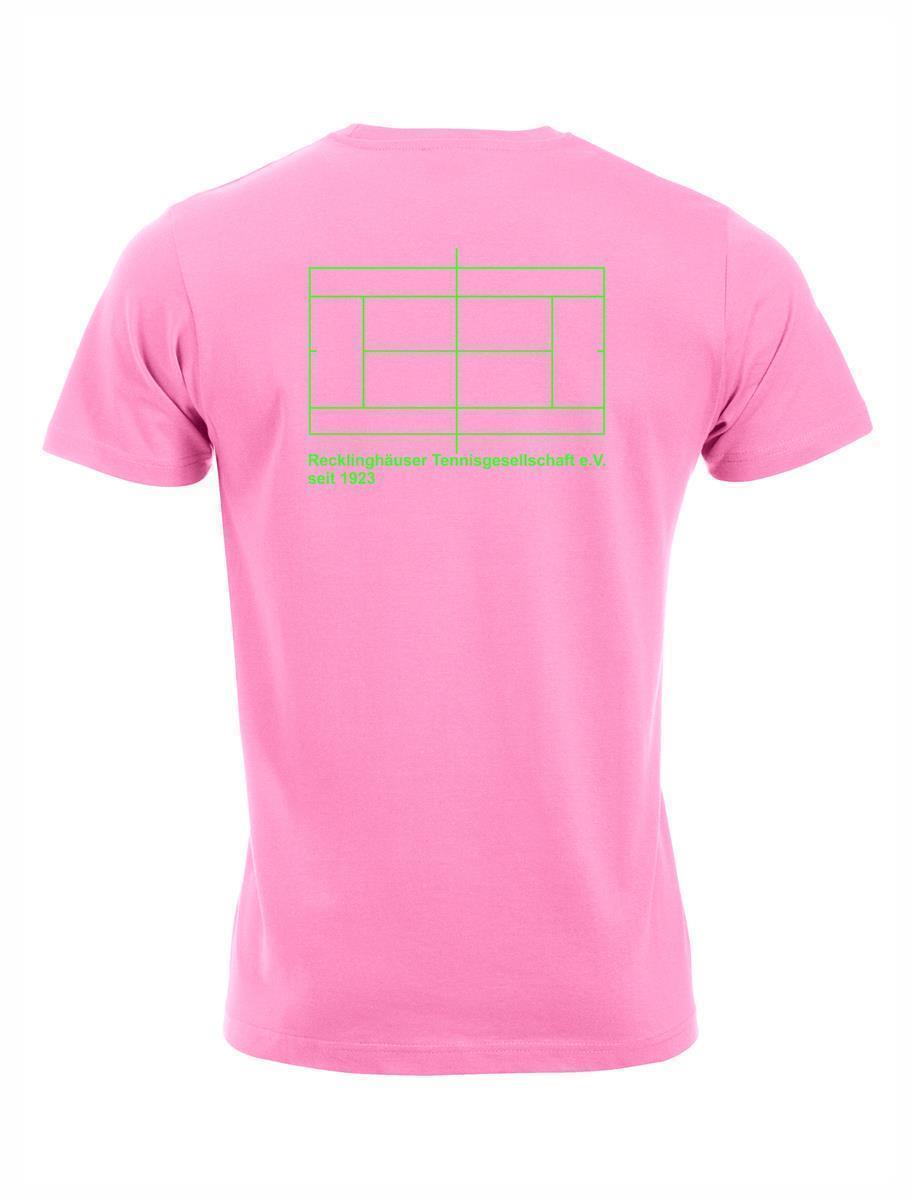 RTG TENNISPLATZ Design T-Shirt Unisex helles pink mit Druck
