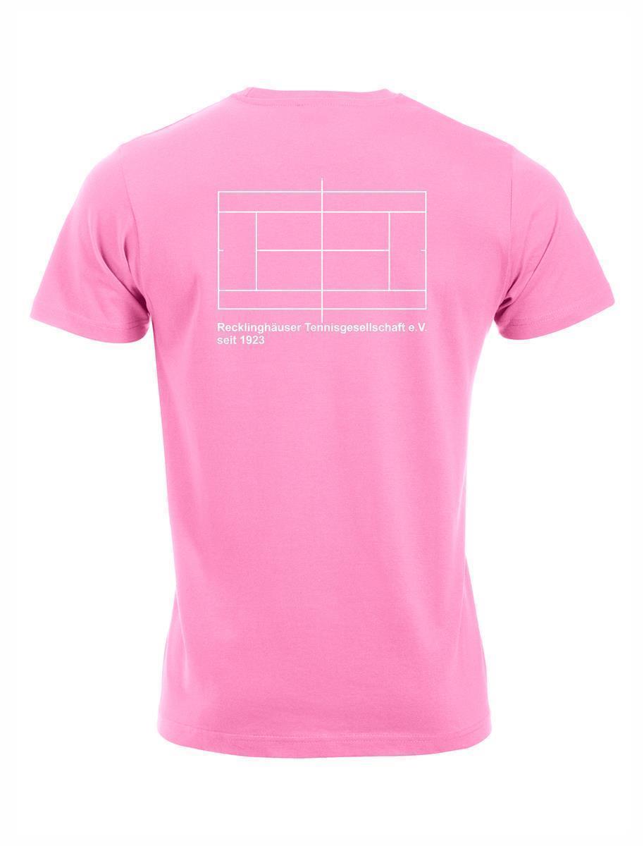 RTG TENNISPLATZ Design T-Shirt Unisex helles pink mit Druck
