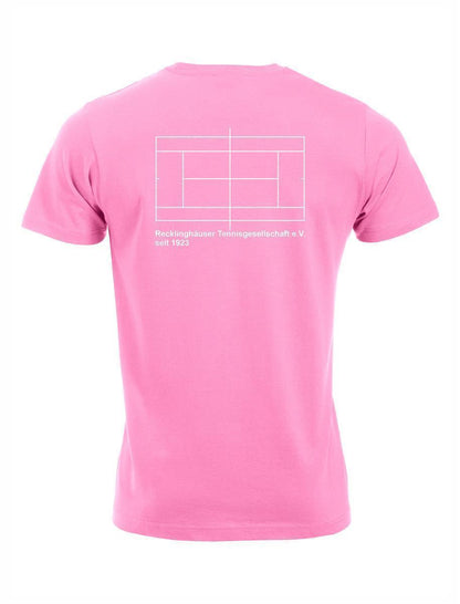 RTG TENNISPLATZ Design T-Shirt Unisex helles pink mit Druck