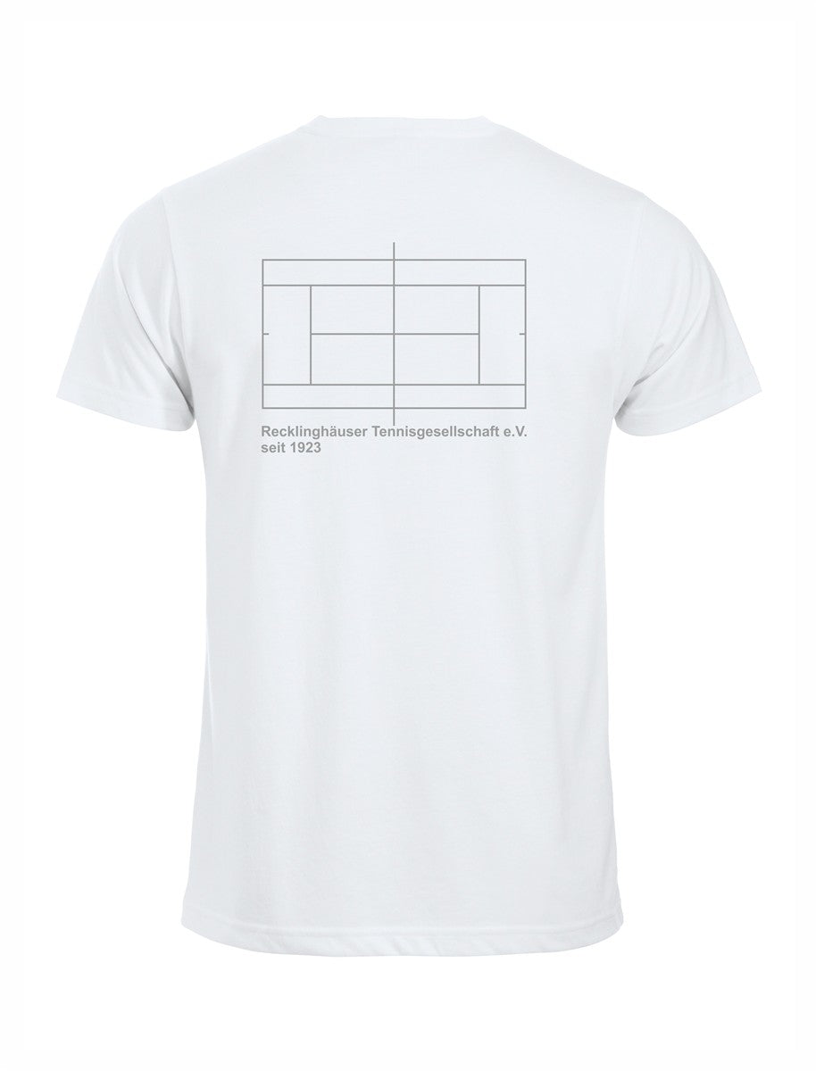 RTG TENNISPLATZ Design T-Shirt Unisex weiß mit Druck