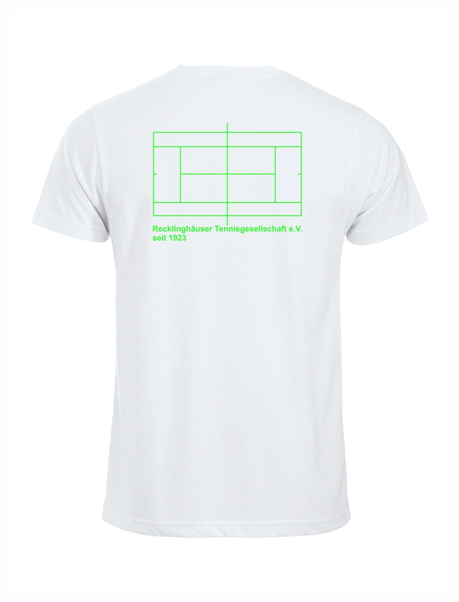 RTG TENNISPLATZ Design T-Shirt Unisex weiß mit Druck