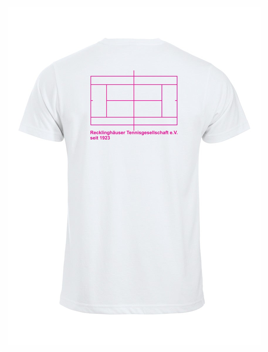RTG TENNISPLATZ Design T-Shirt Unisex weiß mit Druck