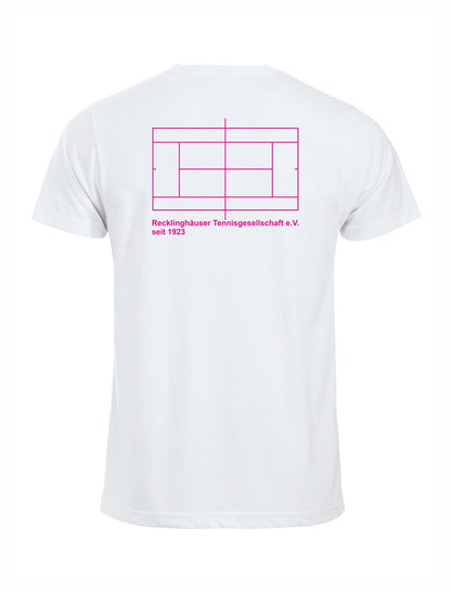 RTG TENNISPLATZ Design T-Shirt Unisex weiß mit Druck