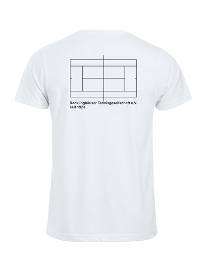 RTG TENNISPLATZ Design T-Shirt Unisex weiß mit Druck