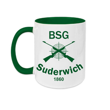 BSG Suderwich Keramiktasse Außen weiß / Innen farbig 330 ml Dunkelgrün