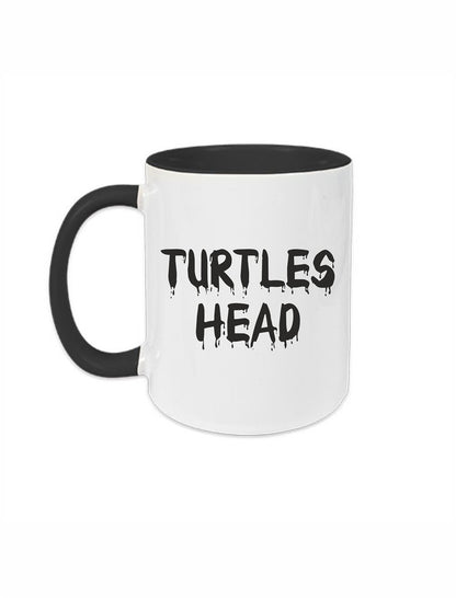 Turtles Head Keramiktasse Außen weiß / Innen farbig mit Logodruck 330 ml