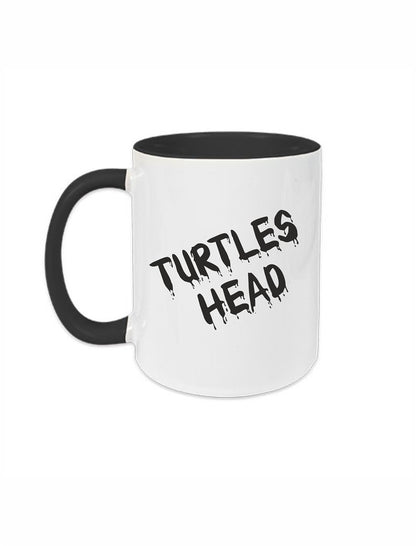 Turtles Head Keramiktasse Außen weiß / Innen farbig mit Logodruck 330 ml