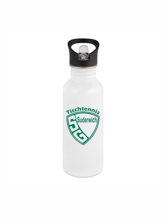 SG Suderwich Tischtennis Trinkflasche Edelstahl weiß 500ml mit Logodruck